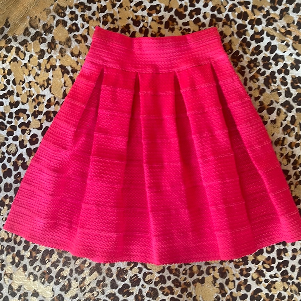 Bright Pink A-Line pleated mini skirt